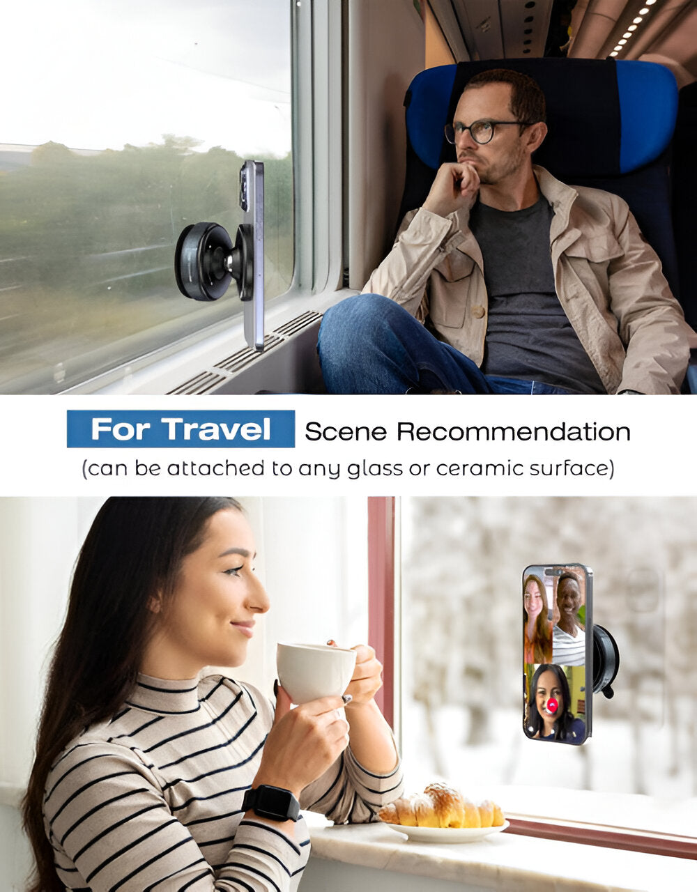 Vacuum Magnetic Suction Phone Mount with 360 Degree Rotation