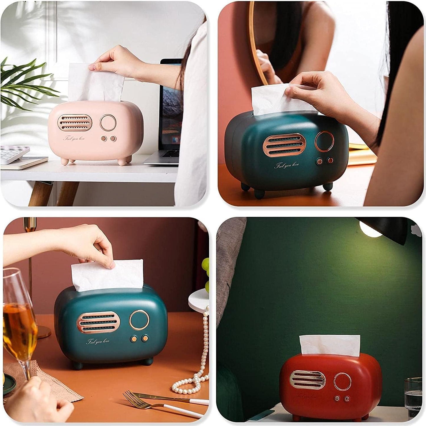 Vintage Radio Box Tissue Holder - Retro Home Décor Essential